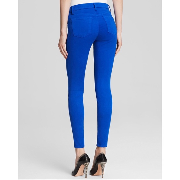 J Brand Luxe Blue Zip Hem Mid Rise Skinny Jeans - Picture 2 of 4